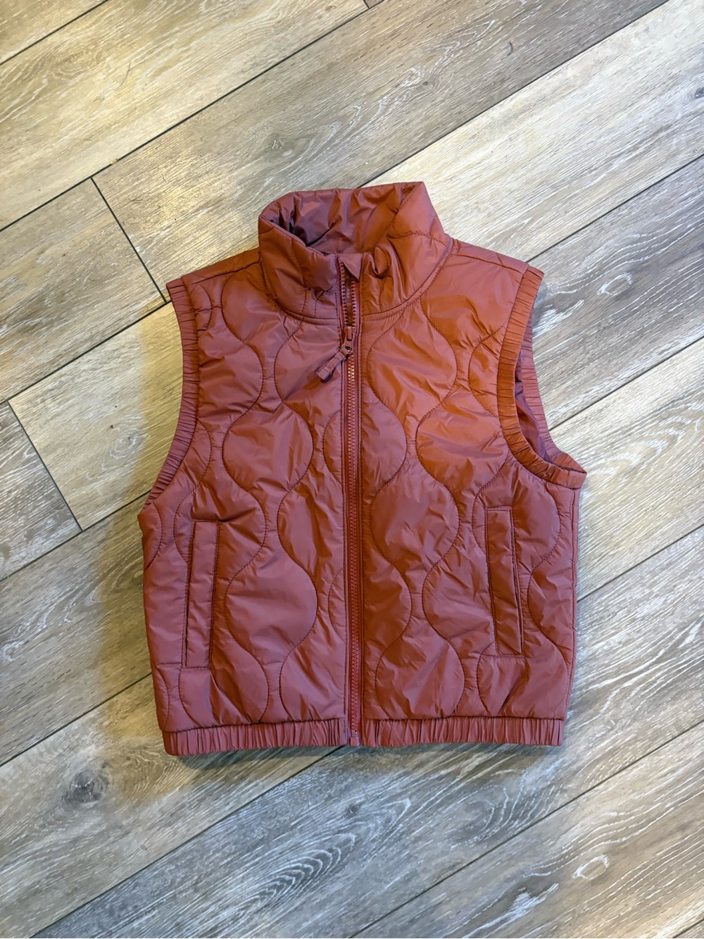 Source Unknown Kids Quilted Puffer Vest - Rust Orange